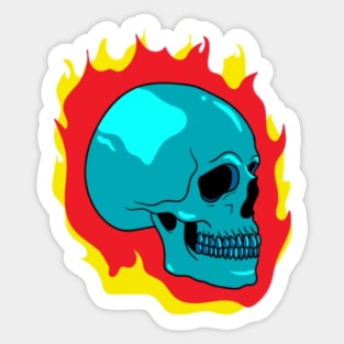 skull on fire (3) Sticker